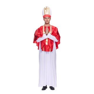 Trang Phục Halloween Công Giáo Người Lớn: Áo choàng Trắng, Poncho Đỏ, Mũ Lễ Hội, Cosplay Tôn Giáo