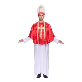 Trang Phục Halloween Công Giáo Người Lớn: Áo choàng Trắng, Poncho Đỏ, Mũ Lễ Hội, Cosplay Tôn Giáo