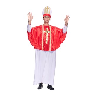 Trang Phục Halloween Công Giáo Người Lớn: Áo choàng Trắng, Poncho Đỏ, Mũ Lễ Hội, Cosplay Tôn Giáo
