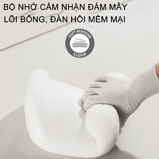 Gối Tựa Đầu Ô Tô SEAMETAL Tựa Lưng Cao Cấp Chất Liệu Cao Su Non Đàn Hồi và Vải coton Thoáng Khí Hỗ Trợ Phần Tựa Đầu và Lưng