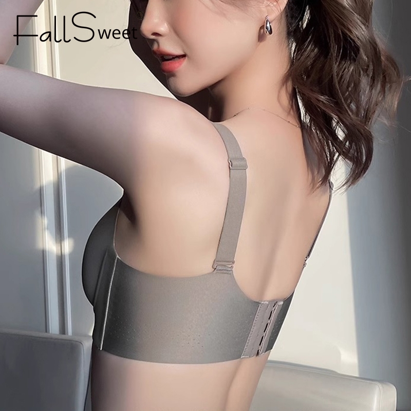 Ảnh Fallsweet Nữ Push Up Bra Mềm Underwire Liền Mạch Chống Chảy xệ Brassiere B C D Cup Áo Ngực Đỏ 2