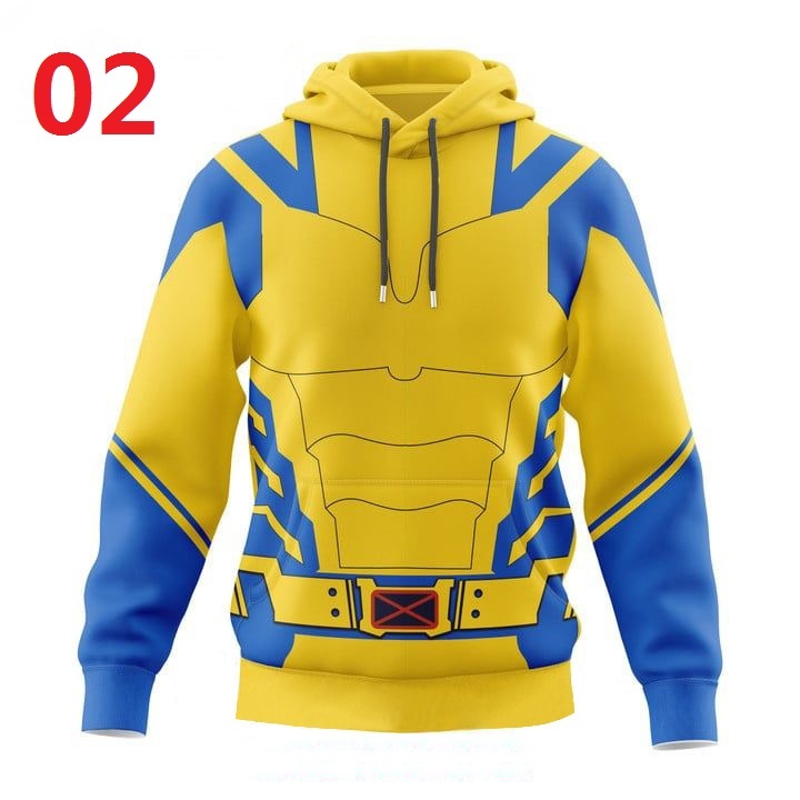 Deadpool & Wolverine Áo Hoodie siêu anh hùng Áo khoác in kỹ thuật số Áo khoác ngoài unisex