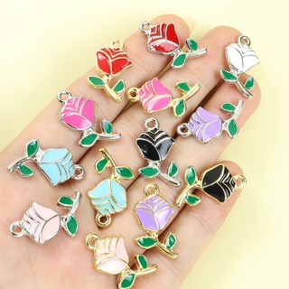 10 Chiếc Hoa Hồng Nhiều Màu Sắc Hoa Men Nhỏ Giọt Dầu Quyến Rũ Lãng Mạn Thanh Lịch Nữ Vòng Cổ Bông Tai Vòng Tay Mặt Dây DIY - Hoàn Hảo Cho Tình Yêu Cưới Quà Tặng Ngày Lễ Tình Nhân Quà Tặng Ngày Của Mẹ