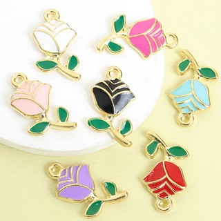 10 Chiếc Hoa Hồng Nhiều Màu Sắc Hoa Men Nhỏ Giọt Dầu Quyến Rũ Lãng Mạn Thanh Lịch Nữ Vòng Cổ Bông Tai Vòng Tay Mặt Dây DIY - Hoàn Hảo Cho Tình Yêu Cưới Quà Tặng Ngày Lễ Tình Nhân Quà Tặng Ngày Của Mẹ