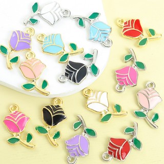 10 Chiếc Hoa Hồng Nhiều Màu Sắc Hoa Men Nhỏ Giọt Dầu Quyến Rũ Lãng Mạn Thanh Lịch Nữ Vòng Cổ Bông Tai Vòng Tay Mặt Dây DIY - Hoàn Hảo Cho Tình Yêu Cưới Quà Tặng Ngày Lễ Tình Nhân Quà Tặng Ngày Của Mẹ
