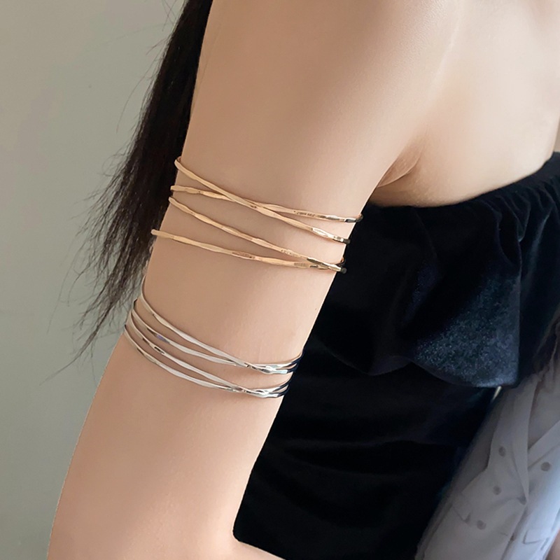 Vòng tay mở xuyên biên giới nhiều lớp phong cách châu Âu-Hoa Kỳ, thiết kế giác quan cao cấp, trang sức thời trang tối giản