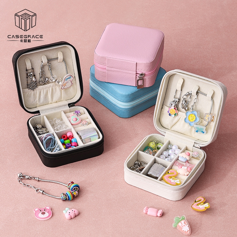 Casegrace Du Lịch Hộp Trang Sức Trẻ Em Trang Sức Tổ Chức Hộp Bông Tai Vòng Cổ Hộp Bảo Quản Cho Trẻ Em Bé Gái Quà Tặng Sinh Nhật