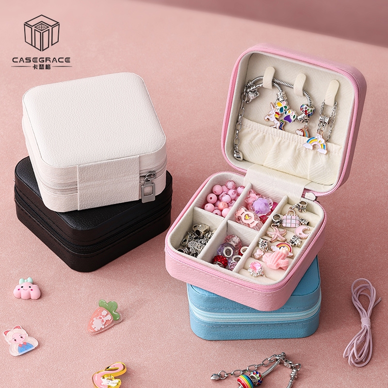 Casegrace Du Lịch Hộp Trang Sức Trẻ Em Trang Sức Tổ Chức Hộp Bông Tai Vòng Cổ Hộp Bảo Quản Cho Trẻ Em Bé Gái Quà Tặng Sinh Nhật