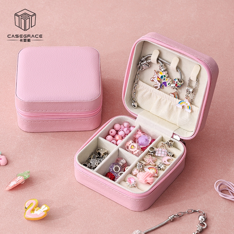 Casegrace Du Lịch Hộp Trang Sức Trẻ Em Trang Sức Tổ Chức Hộp Bông Tai Vòng Cổ Hộp Bảo Quản Cho Trẻ Em Bé Gái Quà Tặng Sinh Nhật