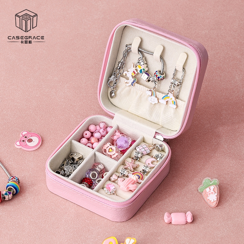 Casegrace Du Lịch Hộp Trang Sức Trẻ Em Trang Sức Tổ Chức Hộp Bông Tai Vòng Cổ Hộp Bảo Quản Cho Trẻ Em Bé Gái Quà Tặng Sinh Nhật