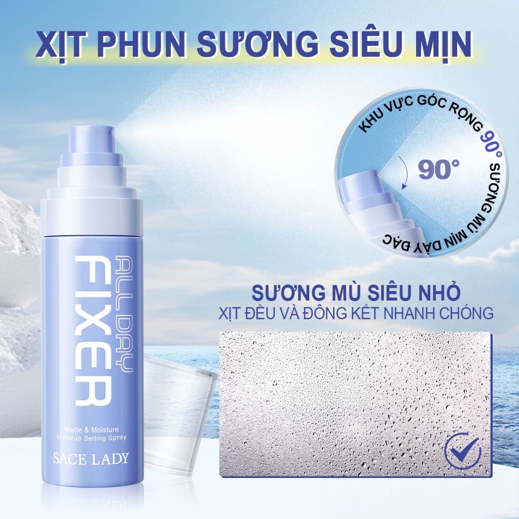 Xịt Khoá Nền Trang Diểm SACE LADY Trang điểm Tạo Hiệu ứng Bóng Trong Thời  Gian Dài Quyến Rũ 80ml | Shopee Việt Nam