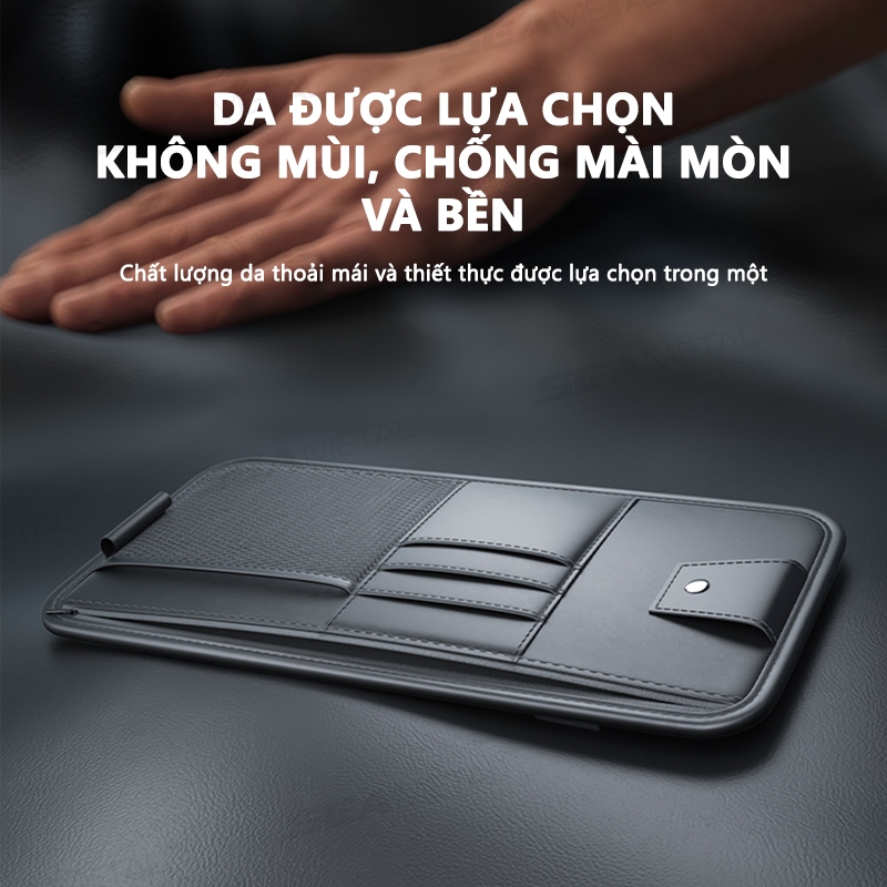 SEAMETAL Túi Da Pu Đựng Mắt Kính Gắn Tấm Che Nắng Xe Hơi Tiện Dụng