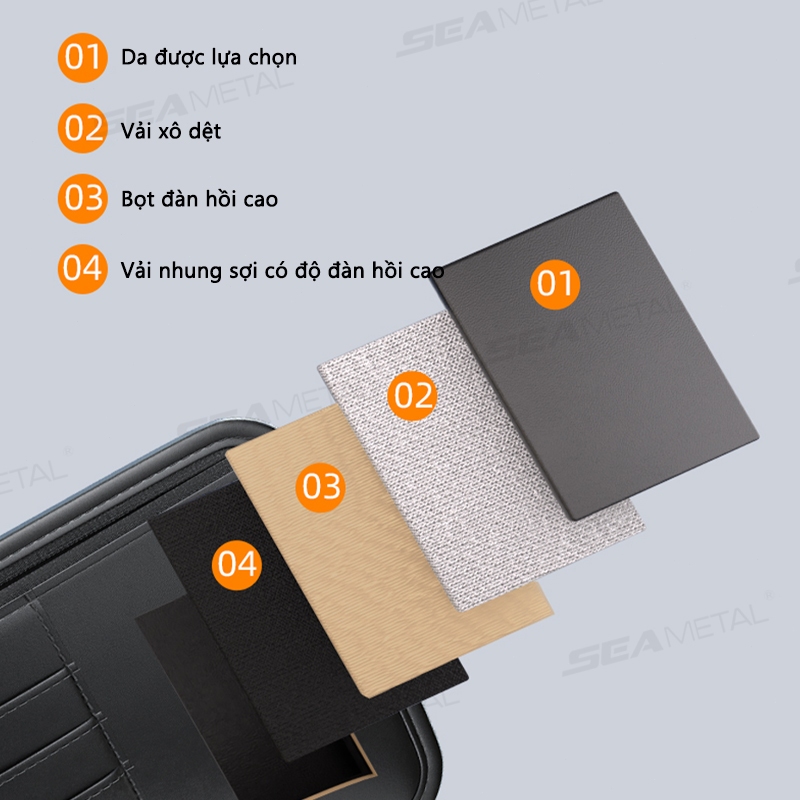 SEAMETAL Túi Da Pu Đựng Mắt Kính Gắn Tấm Che Nắng Xe Hơi Tiện Dụng