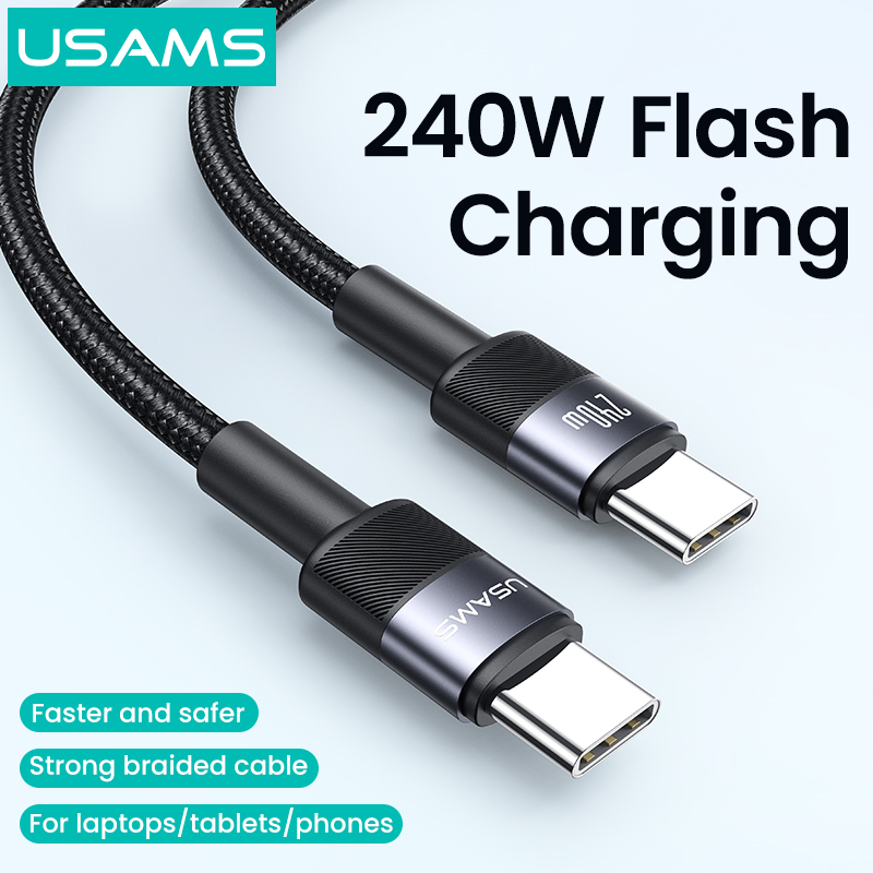 Usams USB C sang USB Type C cho Samsung iP Xiaomi PD 60W Cáp cho máy tính xách tay MacBook iPad Pro Type-C sang Type-C Sạc nhanh – ảnh mô tả chi tiết 16