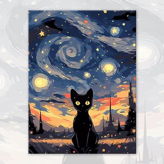 MOZI✨30 * 40cm / 40 * 50cm Bầu Trời Đầy Sao tranh tô màu theo số tranh số hóa tranh sơn dầu số hoátranh tô màu theo số tranh số hóa tranh sơn dầu số hoá Mèo Số Tranh Sơn Dầu Sơn Tranh Làm Đầy Tranh Vẽ Tay Tranh Acrylic Trang Trí Nhà Cửa Tranh Số Tra