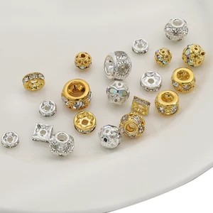 Pha Lê Kim Loại Không Gian Hạt Rời Miếng Đệm Hạt Cho Bông Tai Vòng Cổ Móc Khóa DIY Trang Sức Phát Hiện Làm Phụ Kiện