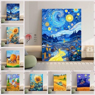 MOZI✨30 * 40cm / 40 * 50cm Bầu trời đầy sao tranh tô màu theo số tranh số hóa tranh sơn dầu số hoá Tranh sơn dầu kỹ thuật số tự làm đầy Tranh sơn dầu Tranh tô màu Tranh vẽ tay Tranh phong cảnh Tranh kỹ thuật số