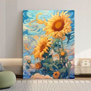 MOZI✨30 * 40cm / 40 * 50cm Bầu trời đầy sao tranh tô màu theo số tranh số hóa tranh sơn dầu số hoá Tranh sơn dầu kỹ thuật số tự làm đầy Tranh sơn dầu Tranh tô màu Tranh vẽ tay Tranh phong cảnh Tranh kỹ thuật số