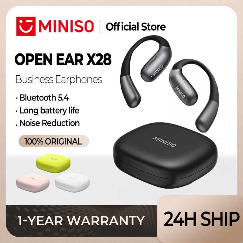 MINISO X28 Auricolari Open Ear Con Traduttore AI In Tempo Reale - Bluetooth 5.4, Supporto 135 Lingue, Per Viaggi, Business E Studio