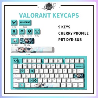 Bộ Kỹ Năng Đại Lý Keycaps VALORANT Cho Bàn Phím Cơ 9 Phím