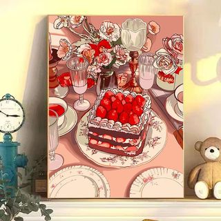 MOZI✨30 * 40cm / 40 * 50cm món ăn ngon tranh tô màu theo số tranh số hóa tranh sơn dầu số hoá bộ tô màu theo số Tự Làm Tranh Sơn Dầu Kỹ Thuật Số Tranh Vẽ Tay Tranh Sơn Màu Tranh Giải Nén Tranh Trang Trí Tranh Acrylic