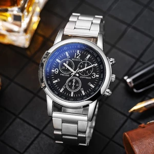 Thời Trang Nam Đồng Hồ Công Sở Giải Trí Ngày Lễ Ánh Sáng Xanh Kính Thạch Anh Dây Thép Đồng Hồ Da Đồng Hồ