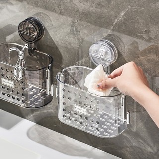 Cốc Hút Chất Thải Khăn Mặt Hộp Bảo Quản Treo Tường Washstand Kệ Mặt Khăn Giá Để Đồ Nhà Vệ Sinh Treo Giỏ Bathroom Shelves【Chiosala12】