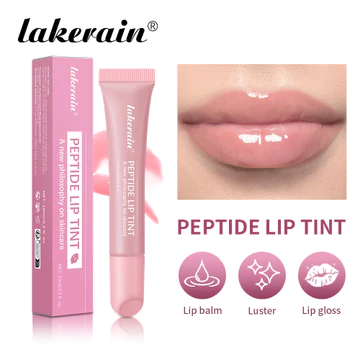 Lakerain Peptide Lip Tint Mirror Liquid Lip Gloss To Remove Dead Skin Lipstick Base Lip Cream Lip Care Mask 10ml