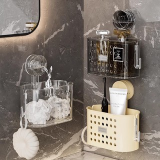 Cốc Hút Chất Thải Khăn Mặt Hộp Bảo Quản Treo Tường Washstand Kệ Mặt Khăn Giá Để Đồ Nhà Vệ Sinh Treo Giỏ Bathroom Shelves【Chiosala12】