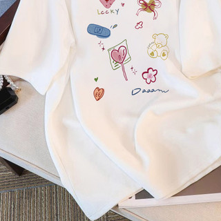 HIIXIIVI Mới 100% cotton Phong Cách Hàn Quốc Thời Trang Hàng Sẵn Có Nữ Mùa Hè Tay Ngắn Áo Quần Áo Cổ Tròn Tee Áo