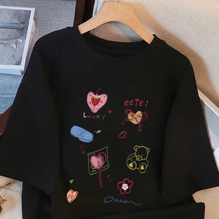 HIIXIIVI Mới 100% cotton Phong Cách Hàn Quốc Thời Trang Hàng Sẵn Có Nữ Mùa Hè Tay Ngắn Áo Quần Áo Cổ Tròn Tee Áo