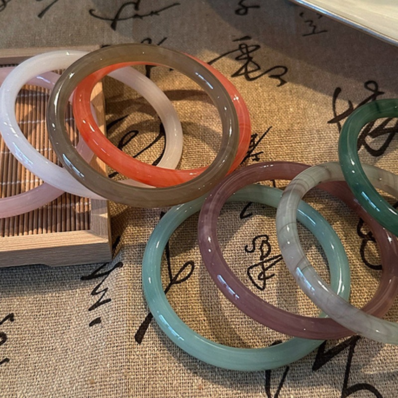 Vòng tay thủy tinh tròn Trung Quốc mới khí chất thích hợp Vòng tay 100 vòng tay thời trang nhẹ nhàng sang trọng cảm giác cao cấp trang sức phong cách Trung Quốc nữ