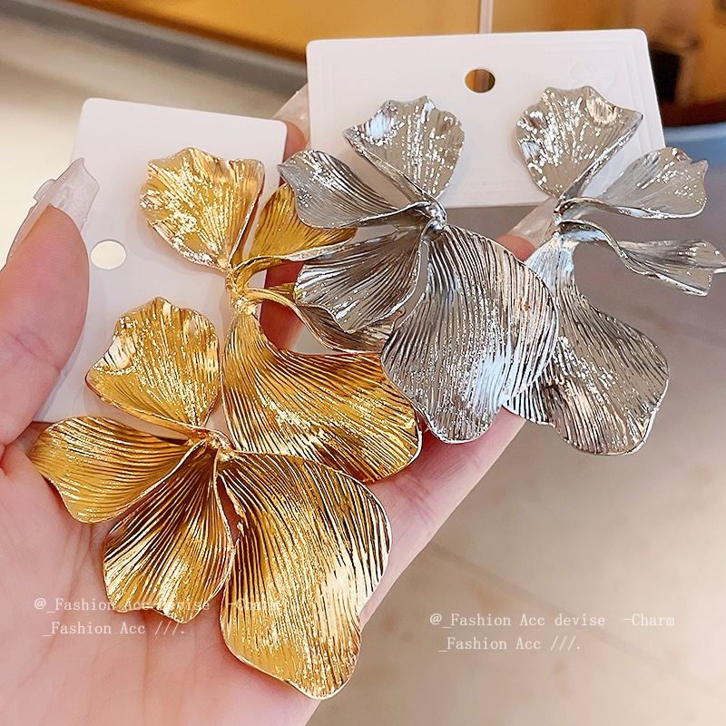 Bông tai kim loại khí chất thời trang, phong cách lạnh, ánh sáng sang trọng, cao cấp, bán buôn