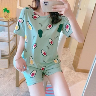 Bộ đồ ngủ tay ngắn dáng rộng thời trang mùa hè dễ thương cho nữ Lff0704