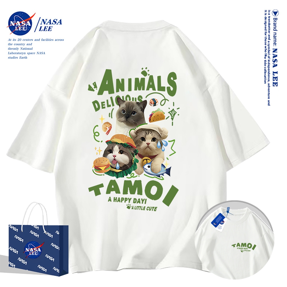 🔥Hàng có sẵn🔥Nasa Joint Áo thun ngắn tay Nam Nữ Xu hướng thời trang Mùa hè 2024 Phong cách mới Rời Cặp đôi Áo thun nửa tay
