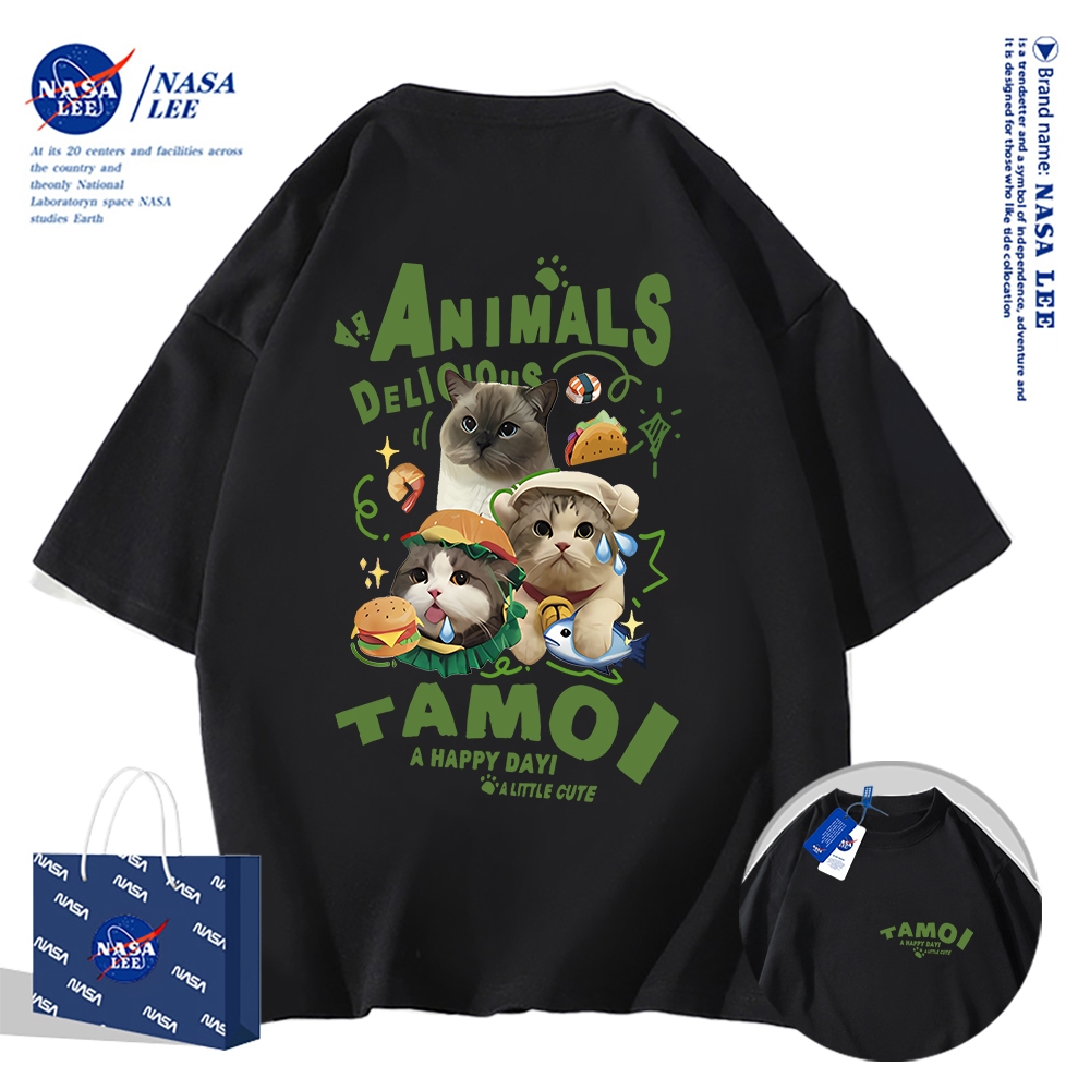 🔥Hàng có sẵn🔥Nasa Joint Áo thun ngắn tay Nam Nữ Xu hướng thời trang Mùa hè 2024 Phong cách mới Rời Cặp đôi Áo thun nửa tay