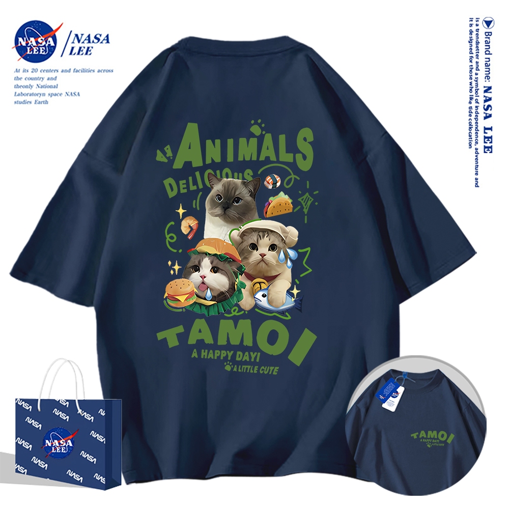 🔥Hàng có sẵn🔥Nasa Joint Áo thun ngắn tay Nam Nữ Xu hướng thời trang Mùa hè 2024 Phong cách mới Rời Cặp đôi Áo thun nửa tay