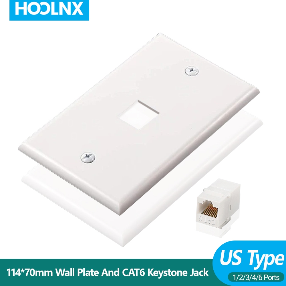 Hoolnx CAT6 Ethernet US Wall Plate Outlet, 1 / 2 / 3 / 4 / 6 Cổng RJ45 ...