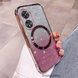 Ốp Cho Honor X7b Vỏ Điện Thoại Cạnh Thẳng Đèn flash Mạ Điện Có Chức Năng Hút Từ Tính Silicon TPU Mềm Chống Rơi Và Chống Bẩn