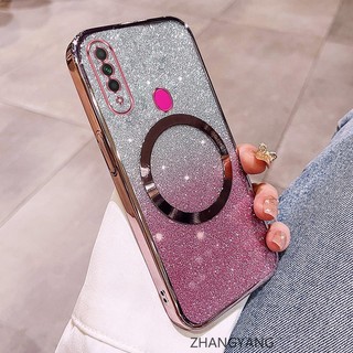 Ốp Lưng Cho OPPO A31 2020 Vỏ Điện Thoại Cạnh Thẳng Đèn flash Mạ Điện Có Chức Năng Hút Từ Silicon TPU Mềm Chống Rơi Và Chống Bẩn