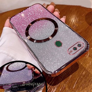 Ốp Lưng Cho OPPO A5S A12 A7 F9 Ốp Điện Thoại Cạnh Thẳng Đèn flash Mạ Điện Có Chức Năng Hút Từ Silicon TPU Mềm Chống Rơi Và Chống Bẩn