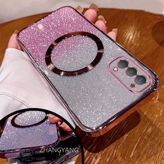 Ốp Lưng Cho OPPO reno 4 reno 5 reno 5k Vỏ Điện Thoại Cạnh Thẳng Có Chức Năng Hút Từ Silicon TPU Mềm Chống Rơi Và Chống Bẩn