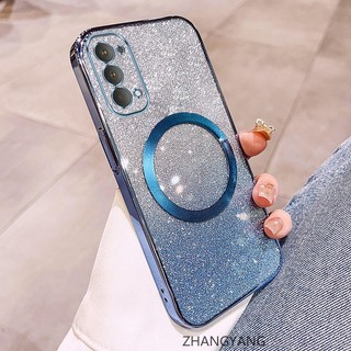 Ốp Lưng Cho OPPO reno 4 reno 5 reno 5k Vỏ Điện Thoại Cạnh Thẳng Có Chức Năng Hút Từ Silicon TPU Mềm Chống Rơi Và Chống Bẩn