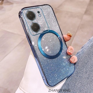 Ốp Lưng Cho Redmi 13c Mạ Điện flash Cạnh Thẳng Vỏ Điện Thoại Có Chức Năng Hút Từ Tính Silicon TPU Mềm Chống Rơi Và Chống Bẩn