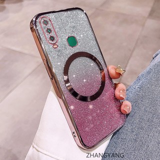Ốp Lưng Dành Cho vivo Y11 Y12 Y15 Y17 Y19 Vỏ Điện Thoại Cạnh Thẳng Đèn flash Mạ Điện Có Chức Năng Hút Từ Silicon TPU Mềm Chống Rơi Và Chống Bẩn