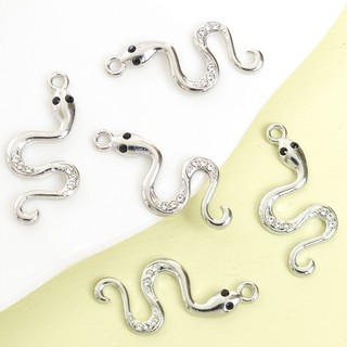 10 Chiếc Kim Cương Giả Kẻ Sọc Hình Rắn Quyến Rũ Mặt Dây Kim Loại Bóng - DIY Đường Phố Hip Hop Phong Cách Vòng Cổ Bông Tai Móc Khóa Phong Cách Punk Unisex Phụ Kiện Trang Sức Cho Một Cái Nhìn Phong Cách