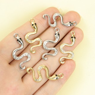 10 Chiếc Kim Cương Giả Kẻ Sọc Hình Rắn Quyến Rũ Mặt Dây Kim Loại Bóng - DIY Đường Phố Hip Hop Phong Cách Vòng Cổ Bông Tai Móc Khóa Phong Cách Punk Unisex Phụ Kiện Trang Sức Cho Một Cái Nhìn Phong Cách