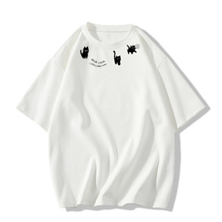 HIIXIIVI Thương Hiệu Mới 100% Cotton Unisex Áo Thun Nữ Tay Ngắn Nam Nữ Baggy Cổ Tròn Rời In Độc Đáo Cặp Đôi Tee