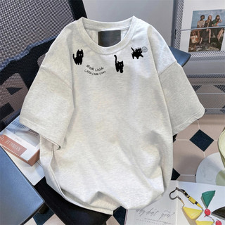 HIIXIIVI Thương Hiệu Mới 100% Cotton Unisex Áo Thun Nữ Tay Ngắn Nam Nữ Baggy Cổ Tròn Rời In Độc Đáo Cặp Đôi Tee