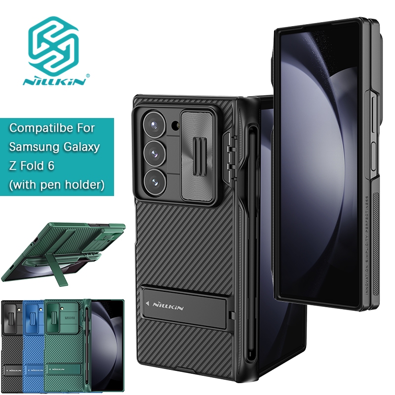 Nillkin Tương Thích Cho Samsung Galaxy Z Fold 6 CamShield PC Ống Kính Trượt Camera Bảo Vệ Giá Đỡ Vỏ Điện Thoại Vỏ Bảo Vệ Có Bút Chì